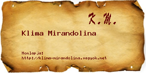 Klima Mirandolina névjegykártya